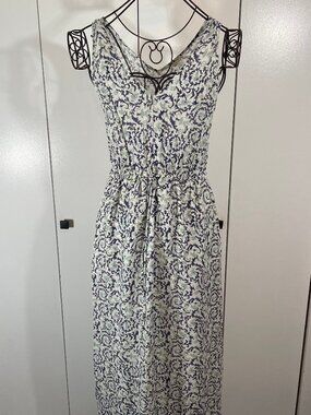 LUCKY BRAND Womens Floral Boho Maxi Dress Size S Hippie Festival Lined Pockets